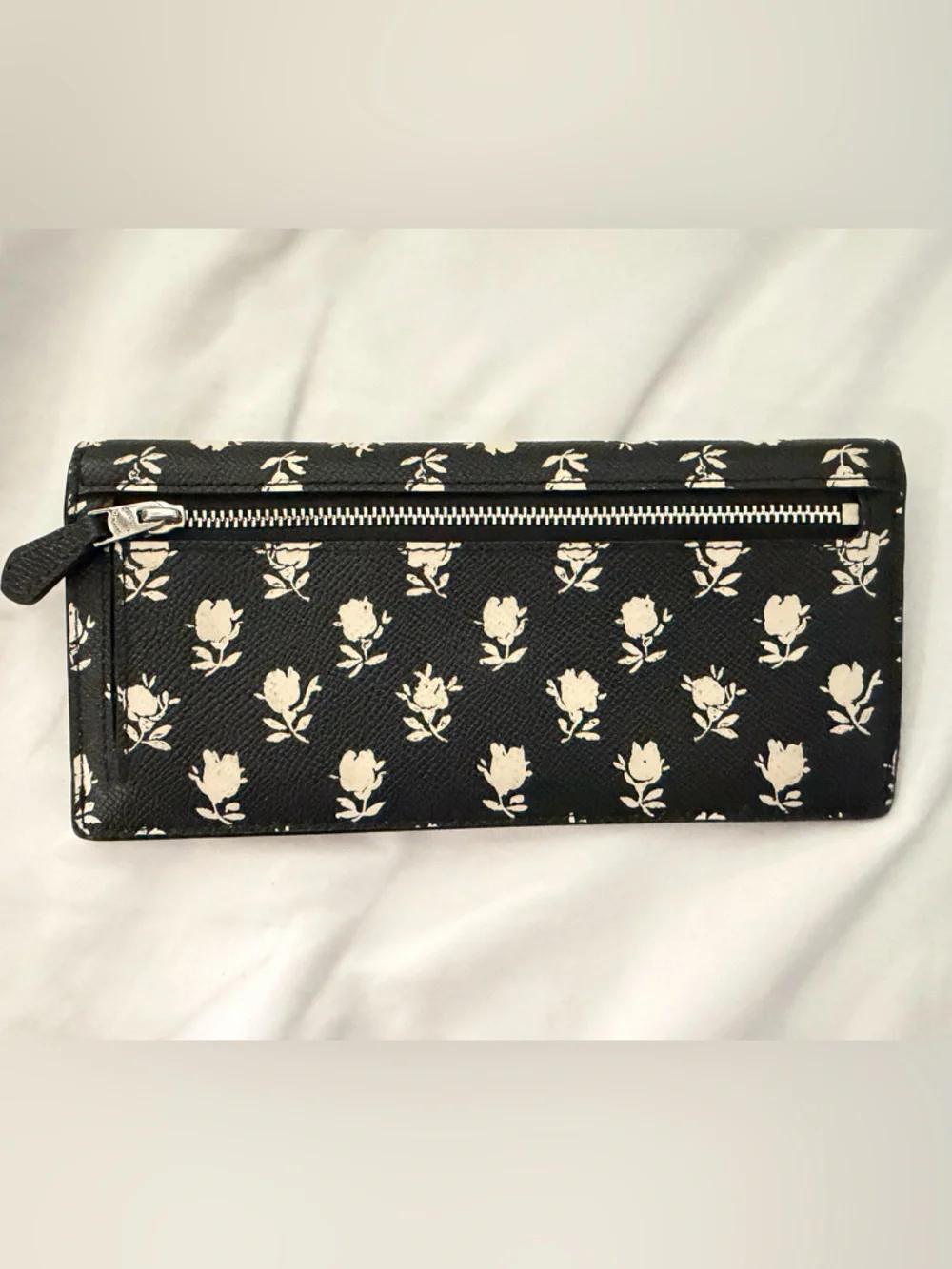 Coach - Badlands Floral Roses - Black White - Envelope Slim Wallet - Picture 2 of 4